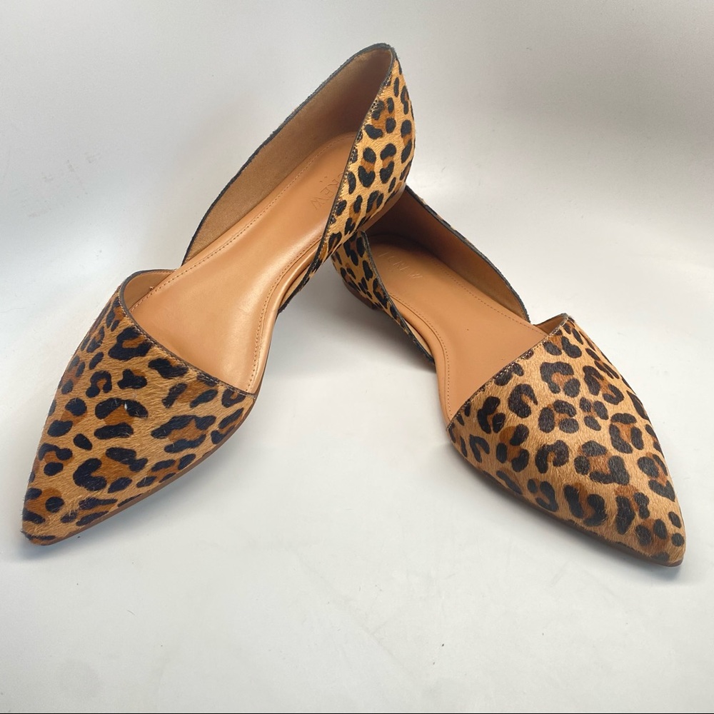 J. Crew Zoe Leopard Calf Hair D'Orsay Flats NEW-10